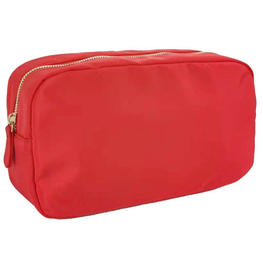 Waterproof Nylon Bag Cosmetic Bag Solid Color Makeup Bag Travel Beauty Organizer