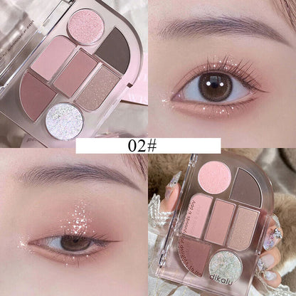 Milk Tea Seven Color Shimmer Matte Eyeshadow Palette Eye Matte Lasting Shadow ⊰