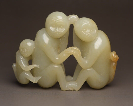Chinese Natural Hetian Jade Carving Monkey Statue Nice Sculpture Art Collection