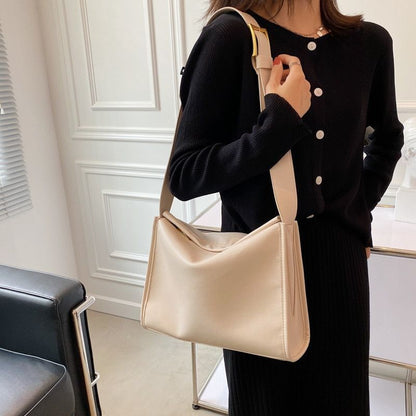 Leather Shoulder Bag Simple Solid Color Crossbody Bag Handbags Purse 30*22*10 CM