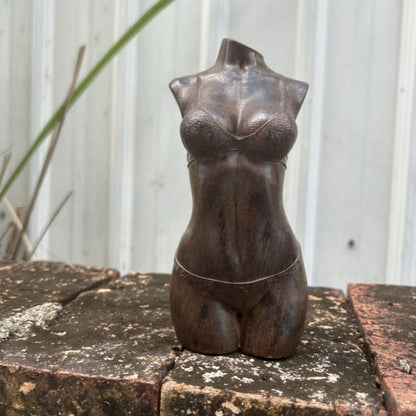 5,5"Natural Agarwood hand-carved Beauty Body Art Statue Men Gift Table Ornament