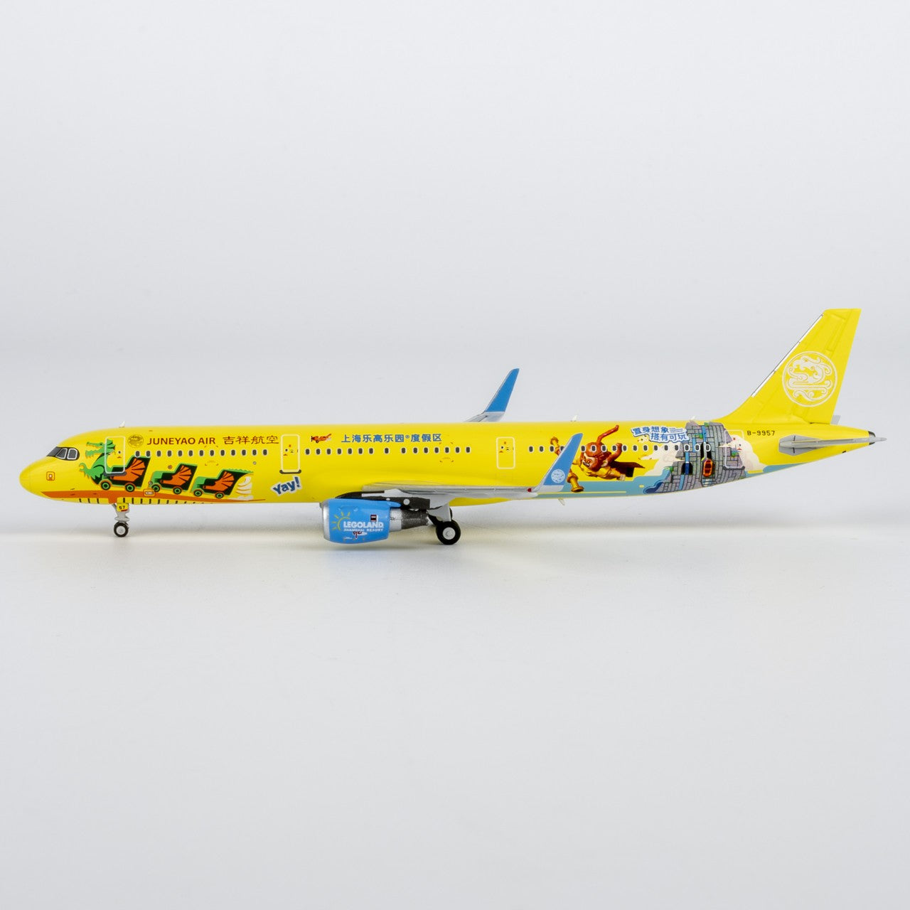 1:400 NGmodels Juneyao Airlines Airbus A321 B-9957 Airplane Diecast Plane Model