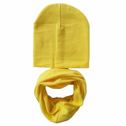 Baby Hats Winter Spring Scarf Sets Cotton Boy Girl Caps Kids Bonnet Beanie Cap