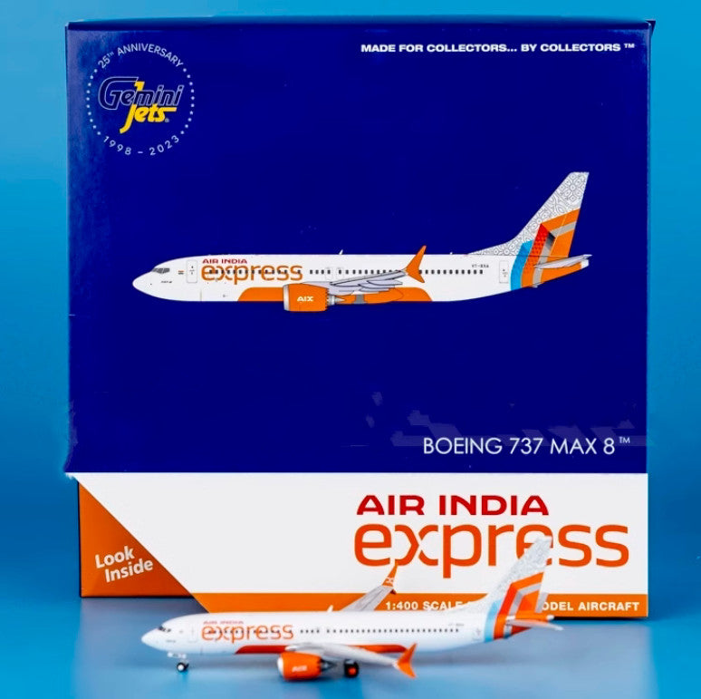 1:400 GeminiJets Air India Express BOEING 737 MAX 8 Plane Diecast Aircraft Model