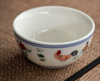 1pc Chinese Jingdezhen Porcelain Rooster Cup Chicken Cup Tea Cup