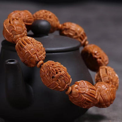 Hollow Carved Suzhou Garden Olive Nut Bracelet Unisex Landscape Handheld DIY