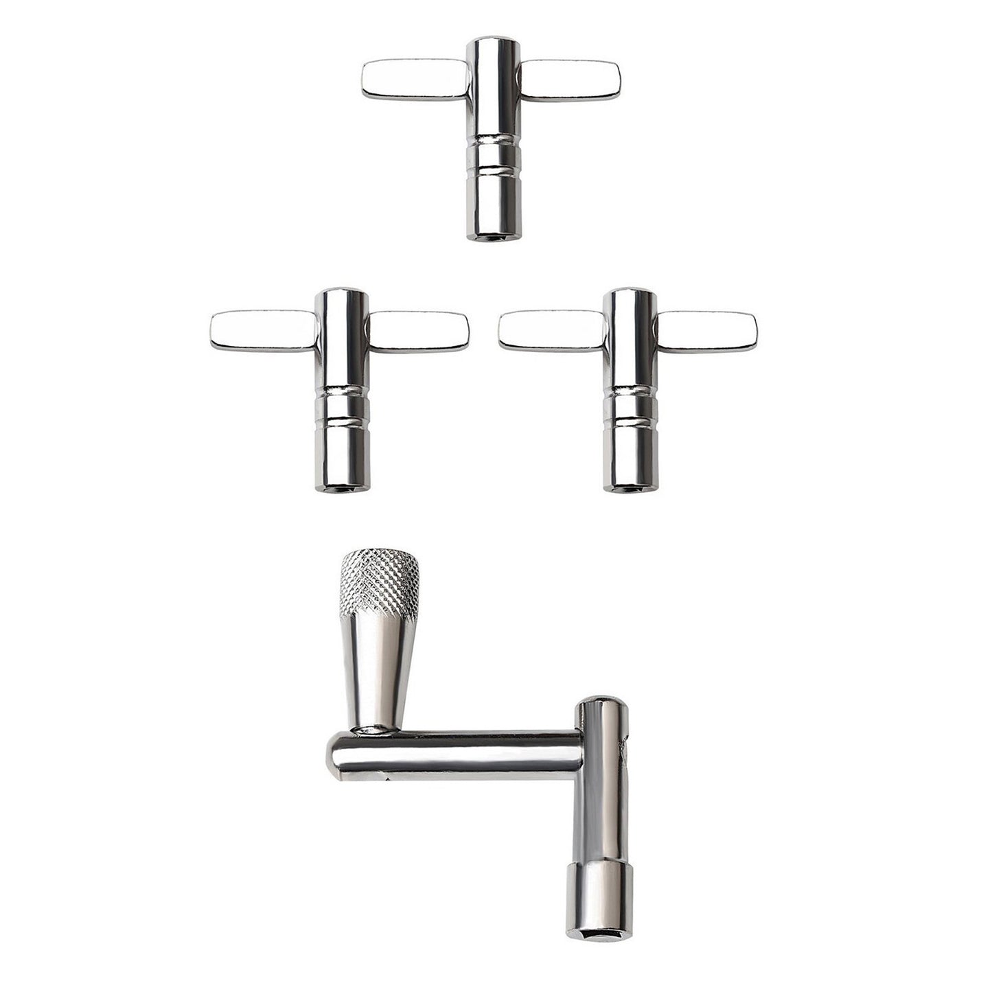 4 Piece Drum Key Set Includes Continuous Motion Speed Key for All Drum Tuning