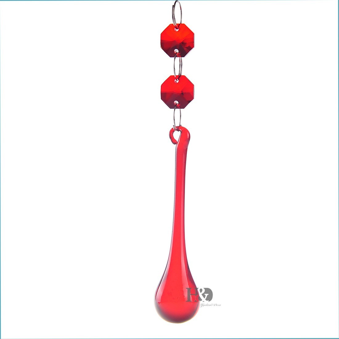 Crystal Glass Hanging Raindrops Lighting Ornament Chandelier Prism Part 5.3*0.8"
