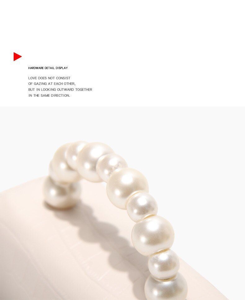 One Shoulder Handbag Crossbody Pearl Bead Handle Bags Elegant Small 17*10*7*4 CM