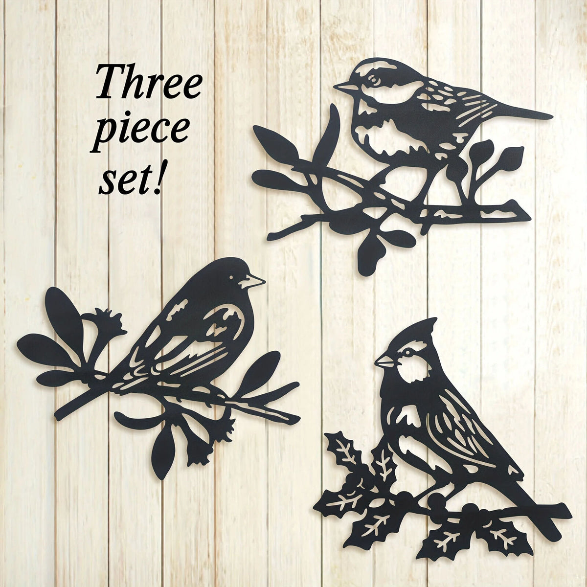 3pcs, Wall Hanging Animal Wall Decoration, Metal Statue Pendant, Silhouette