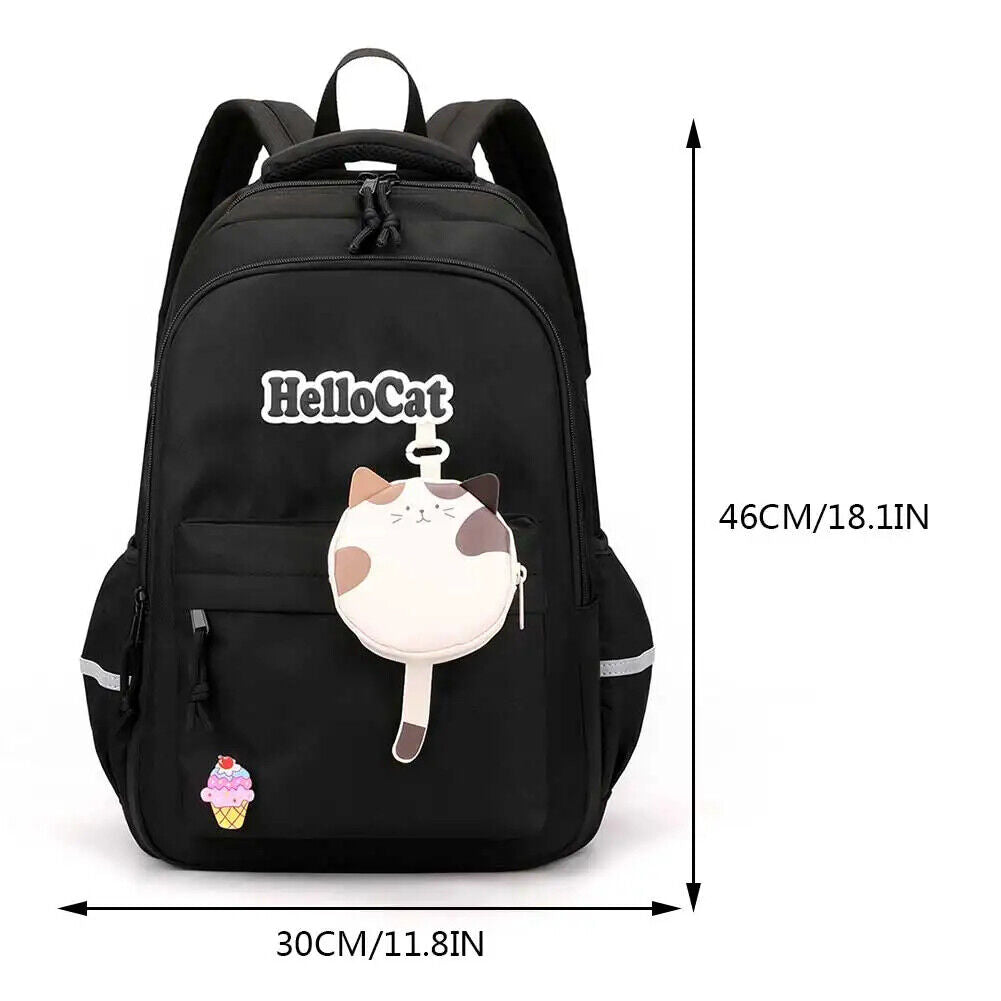 Students School Bags Canvas Backpack Patchwork Women