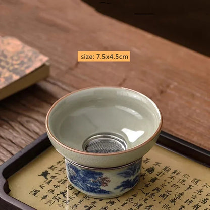 Ceramic Teacup Handmade Gaiwan Chinese Tea Tureen Tea Cups Tea Set Cover Bowl
