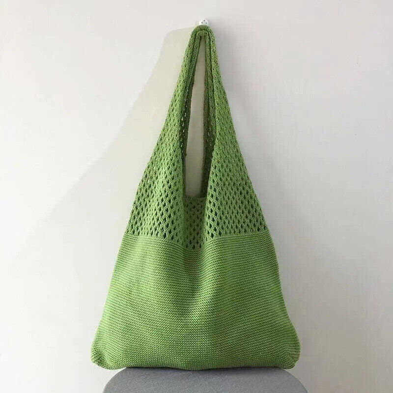 Simple Handbag Women's Knitted Shoulder Bag Large Capacity Tote Beach Bag