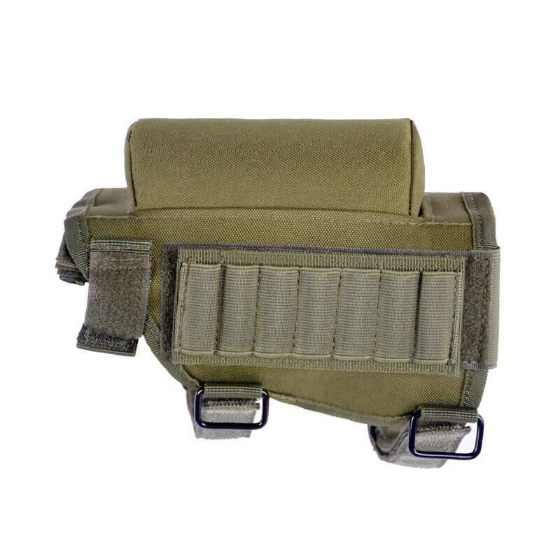 Tactical Butt Stock Rifle Cheek Rest Pouch Military Gear Bullet Holder Bag Shell
