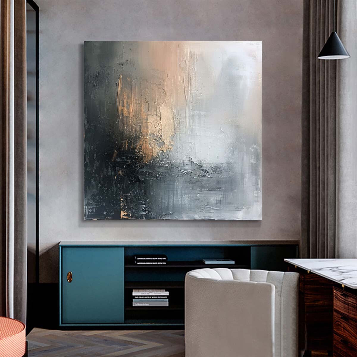 Large Abstract Paintings On Canvas Gray Abstract Canvas Art Oil Painting Black