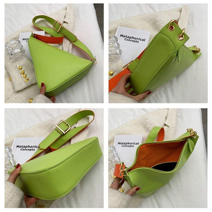 Triangular Shoulder Bag Tote Crossbody Purse Leather Messenger Bag 32*6*21.5 CM