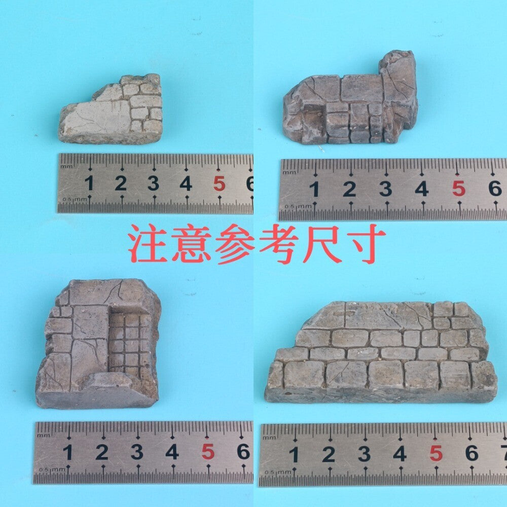 Building Ruin Model Rubble Brick Wall Base Prop War-Damaged Scene Model