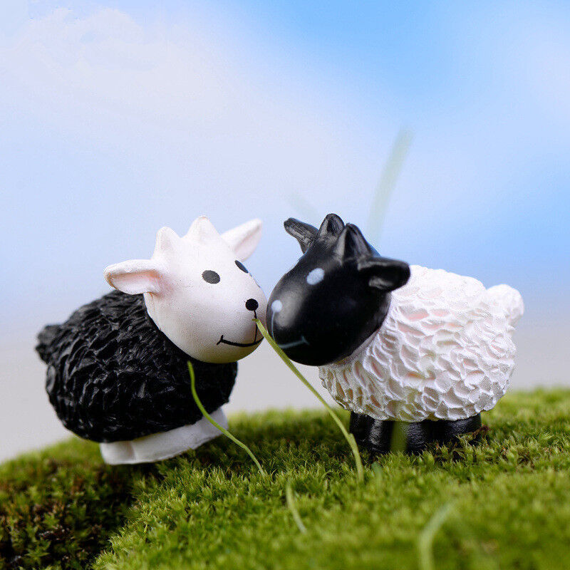 Mini 8pcs Goat Miniature Garden Lawn Ornament Decoration Figurine DIY Bonsai