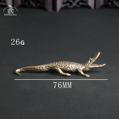 Copper Crocodile Mininature Figurines Mini Home Desk Decorations Brass Incense