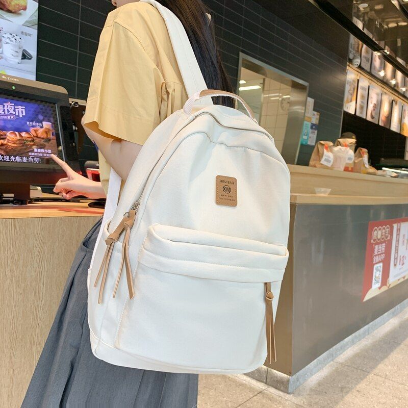 30*13*40 CM Waterproof Backpacks Nylon Student Bags Purse Green/Khaki/Gray/White
