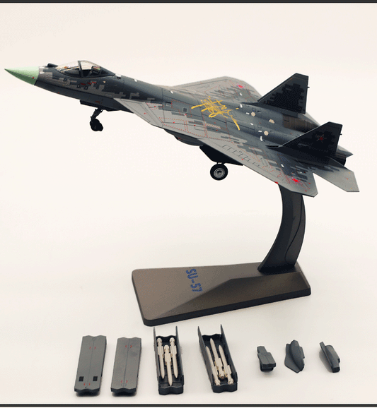 1:72 28CM SU-57 Fighter Aircraft Plane Airplane Diecast Military Aeroplane Model