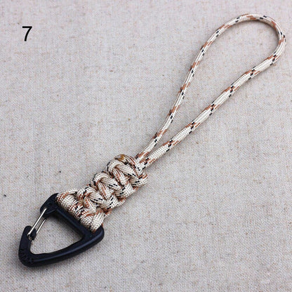 46CM 1 PC Paracord Keychain Lanyard Metal Triangle Buckle Outdoor Cord Carabiner