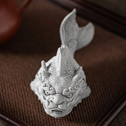 13.6cm Exquisitely Dragon Fish Tea Pet Ornament handmade Accessory Decorative