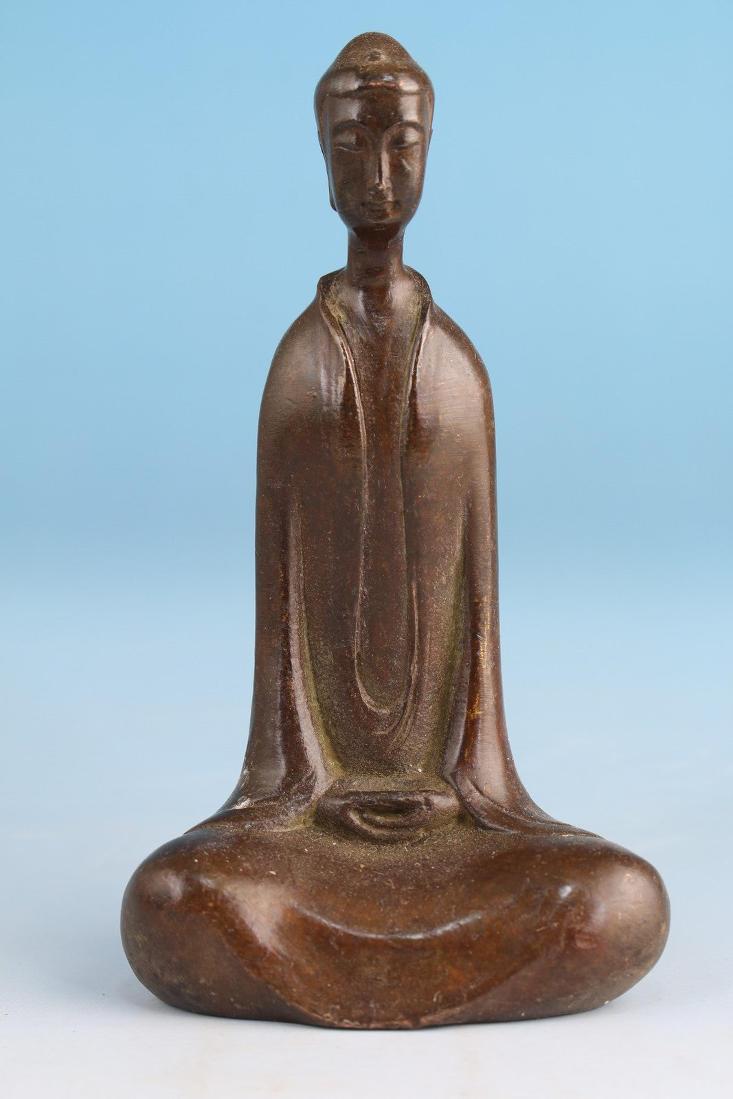 12.5cm H Chinese bronze buddla statue figure tea pet Netsuke table decor bless