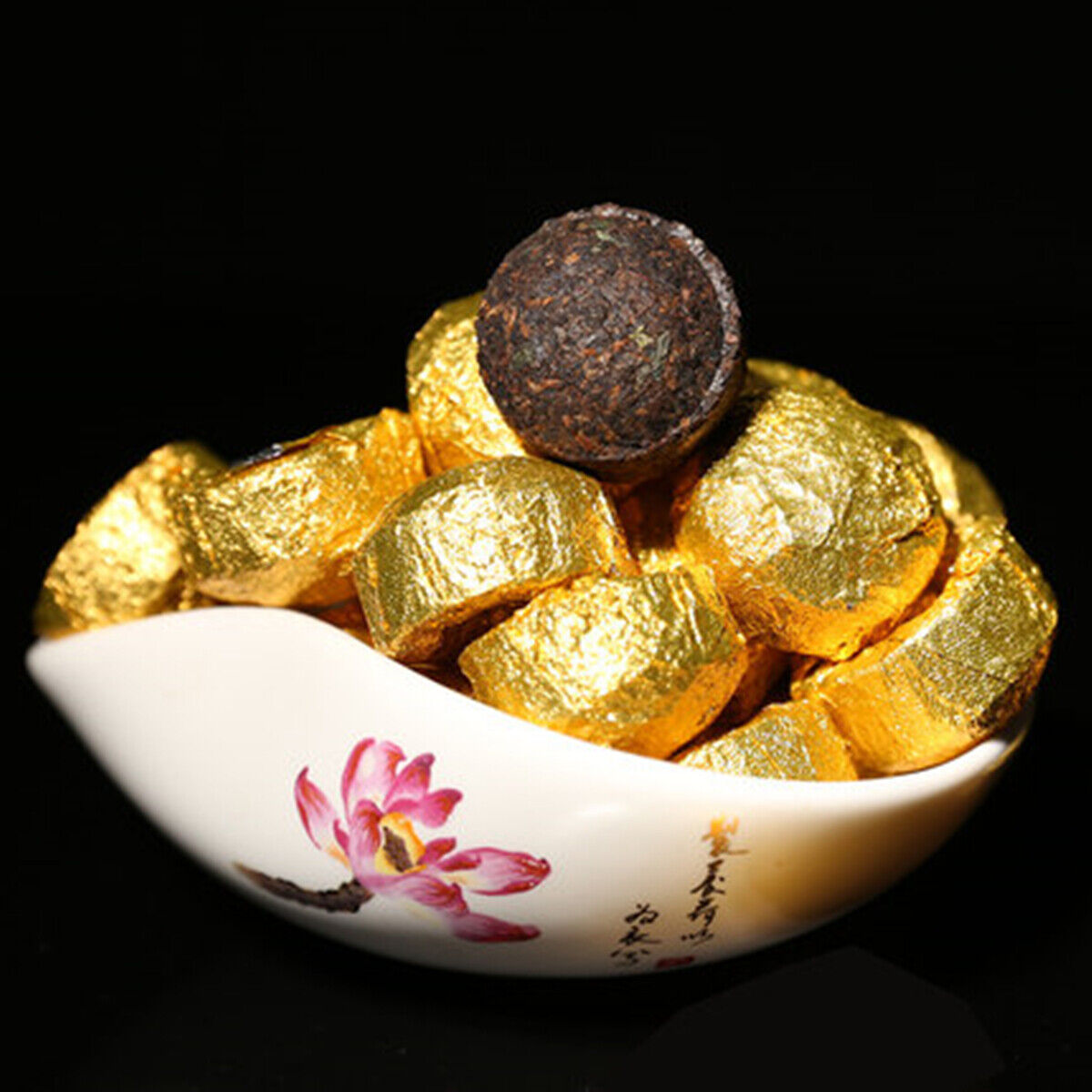 Mini Tea Cake Healthy Drink Pu-Erh Ripe Tuocha Golden Bag 200g Pu'er Black Tea