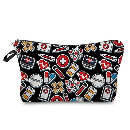 Nurse Pattern Cosmetics Bags Printed Makeup Purse Fashion Toiletry Storage Bags