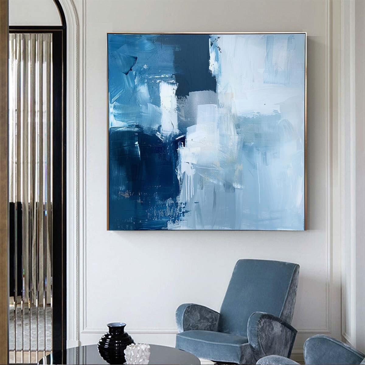 Abstract Wall Art Paintings On Canvas Art Original Painting Wall Decor Biue