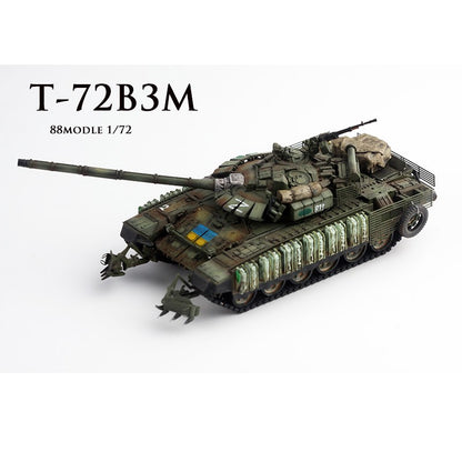 1/72 88MODLE Ukrainian T-72B3M T72 Tank Model Battle Damage Edition With Roof