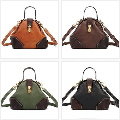 Vintage Shoulder Bag Genuine Leather Bag Retro Handbag Crossbody Purse Polyester