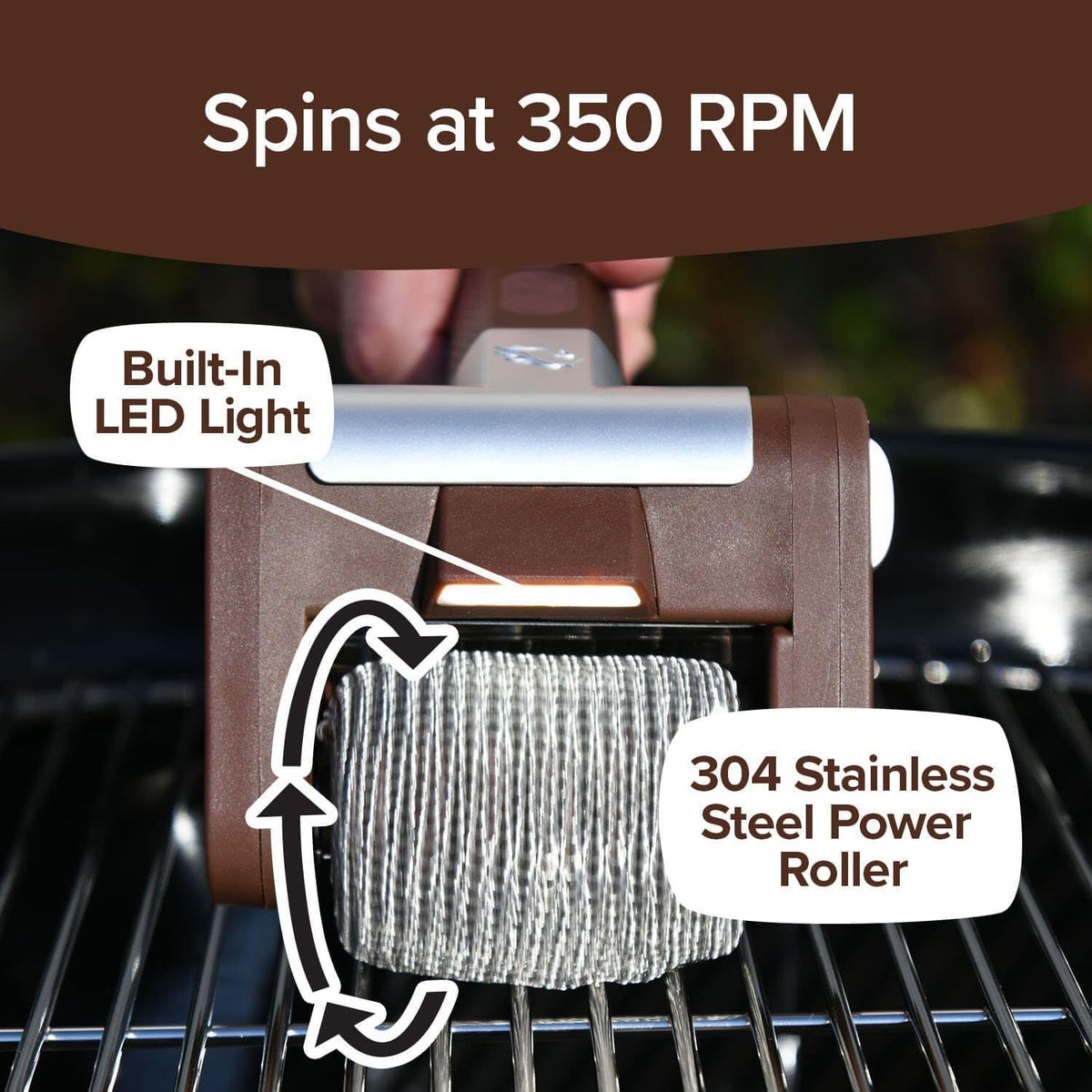 Electric Grill Cleaner Bristle Free, Spinning BBQ Grill Brush