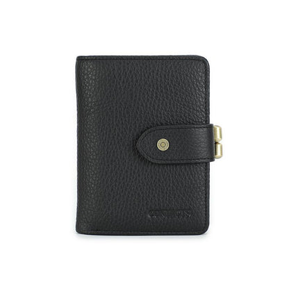 Kiss Lock Wallet RFID Genuine Leather Metal Frame Card Holder Coin Purse Handbag
