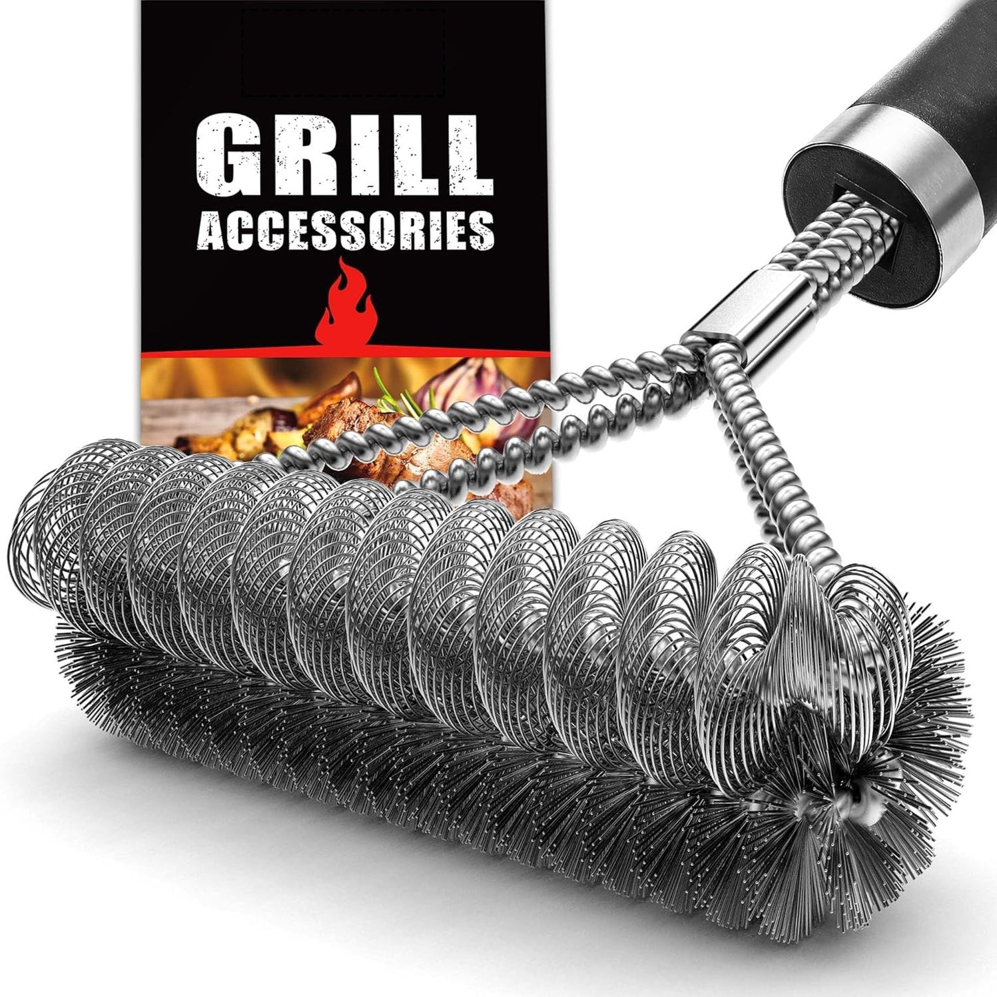 18" Grill Cleaner Brush Scrubber for Gas/Porcelain/Charbroil Grates BBQ Acc