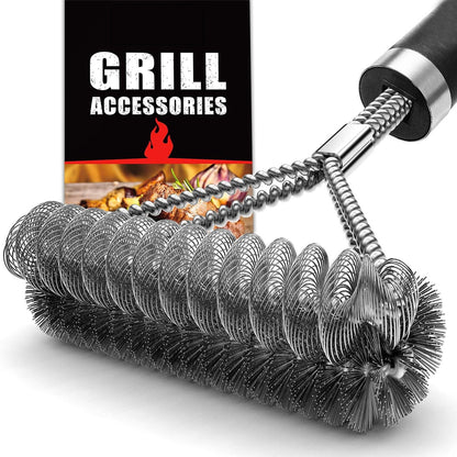 18" Grill Cleaner Brush Scrubber for Gas/Porcelain/Charbroil Grates BBQ Acc