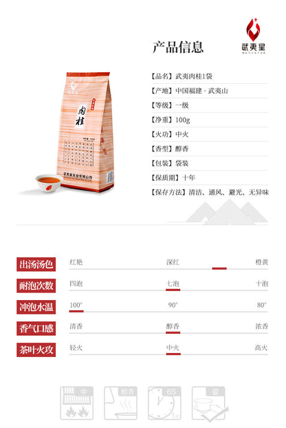 WuyiStar Rou Gui Rougui Oolong Tea Fujian Wu Yi Mountain Rock Tea Yan Cha 100g