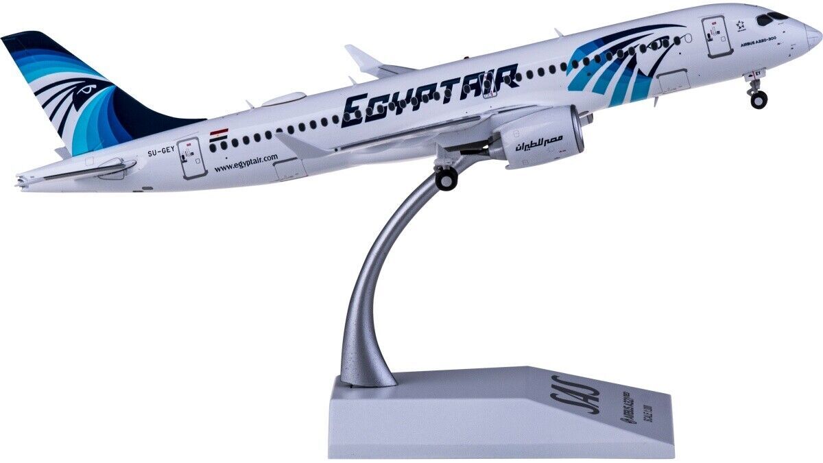 1:200 JC Wings EGYPT AIR AIRBUS A220-300 Passenger Airplane Diecast Plane Model
