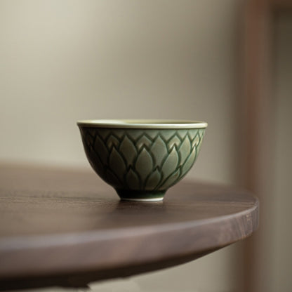 One Cup Porcelain Tea Cup 3.4oz Chinese Kungfu Tea Cup Ceramic Antique Style Cup