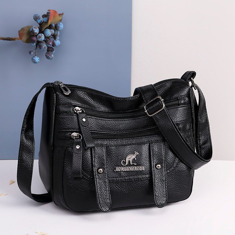 Vintage Handbag Synthetic Leather Crossbody Shoulder Messenger Bags 24*9*19 CM