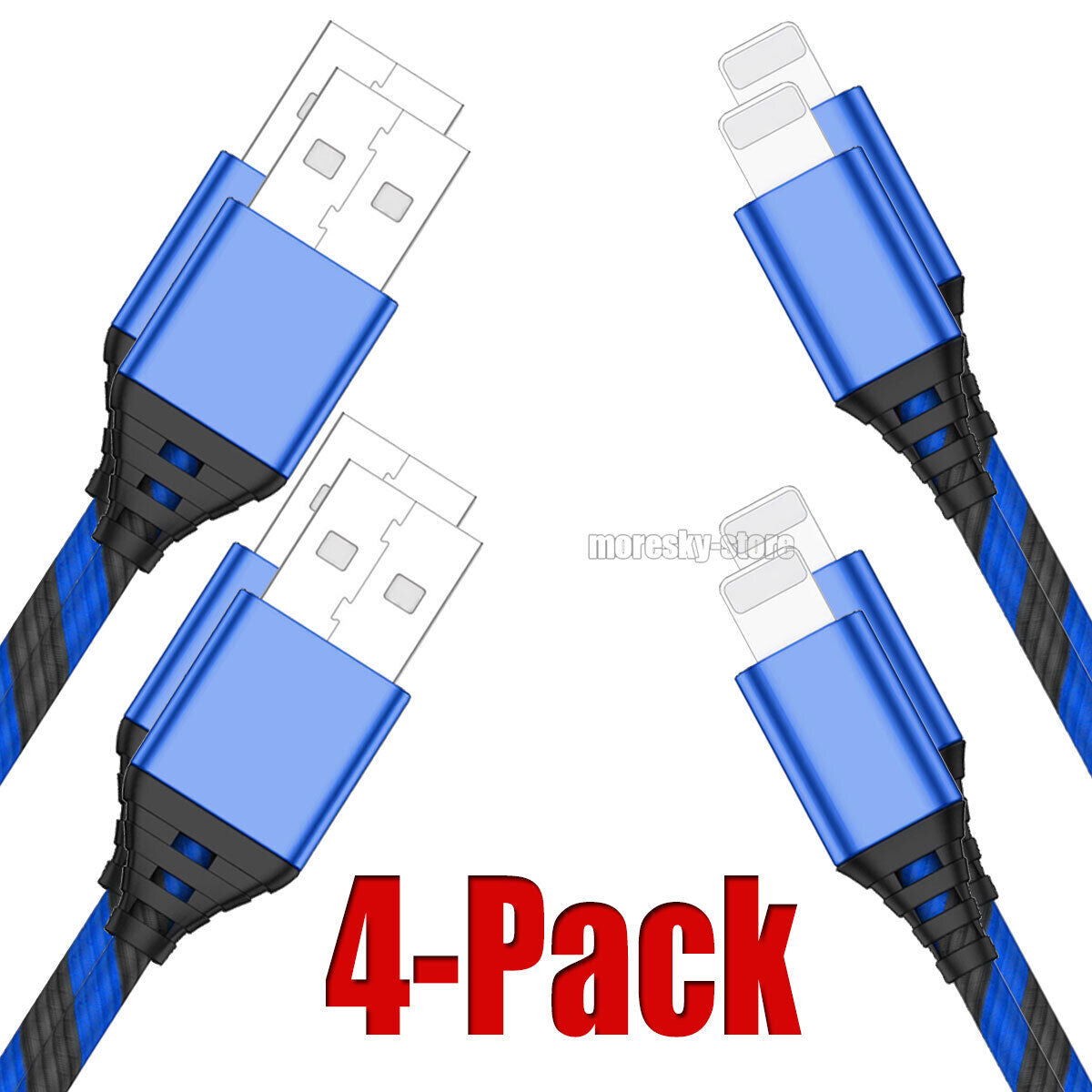 4x Charging Cable 3/6/10ft Data Sync Charge Cord For iPhone 7/8 Plus XR XS Max