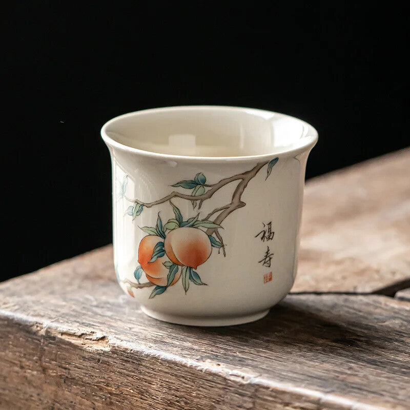 1PC Handmade Tea Cup Hand Painted Ceramic Tea Bowl Chinese Porcelain Tea Set