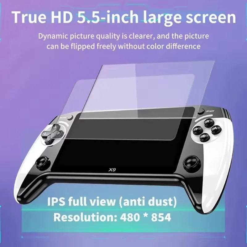 X9 Handheld Game Console 1500mah 5.5 Inch HD Screen Portable Retro Video Game