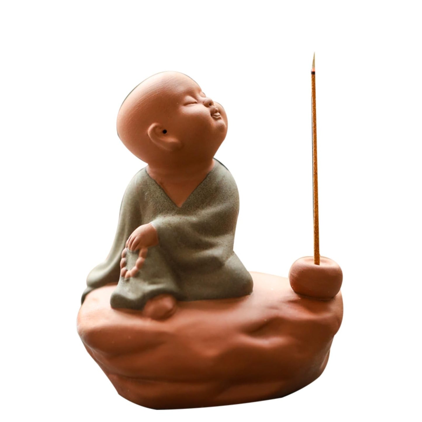 Little Monk Purple Clay Tea Pet Incense Burner With Incense 9cm Tea Ceremony