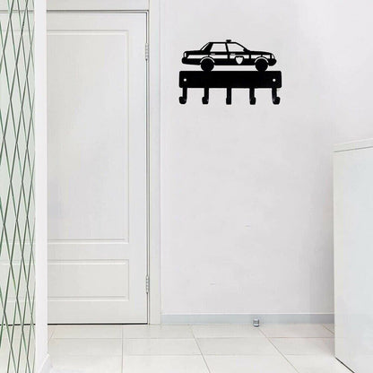 Police Car Key Rack with 5 Hooks Hook Up Hanger Pretty Artwork Shape Decoration