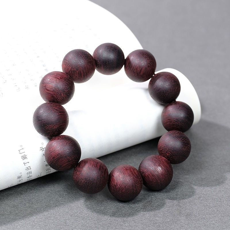 Vietnam Nha Trang Dragon Belly Frosted Red Agarwood Bracelet Red Earth Wood Bead