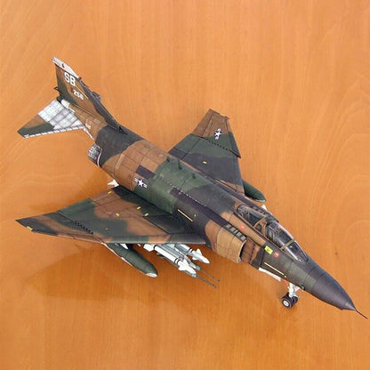 1:33 US F-4B Fighter Paper Model Military Puzzle Paper Plane Model Unassembled