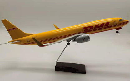 47CM 1:80 DHL BOEING 737 Plane Aircraft Landing Gear Resin Airfreighter Model