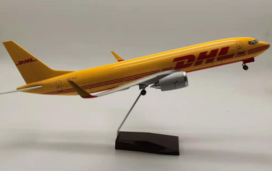 47CM 1:80 DHL BOEING 737 Plane Aircraft Landing Gear Resin Airfreighter Model